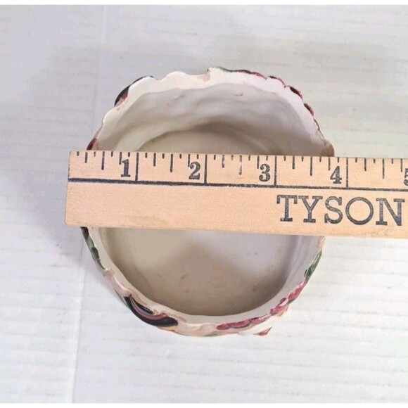 Thanksgiving Pilgrim Turkey Ceramic Candle Holder Bowl Fall Decor Hand Painted - Picture 7 of 7